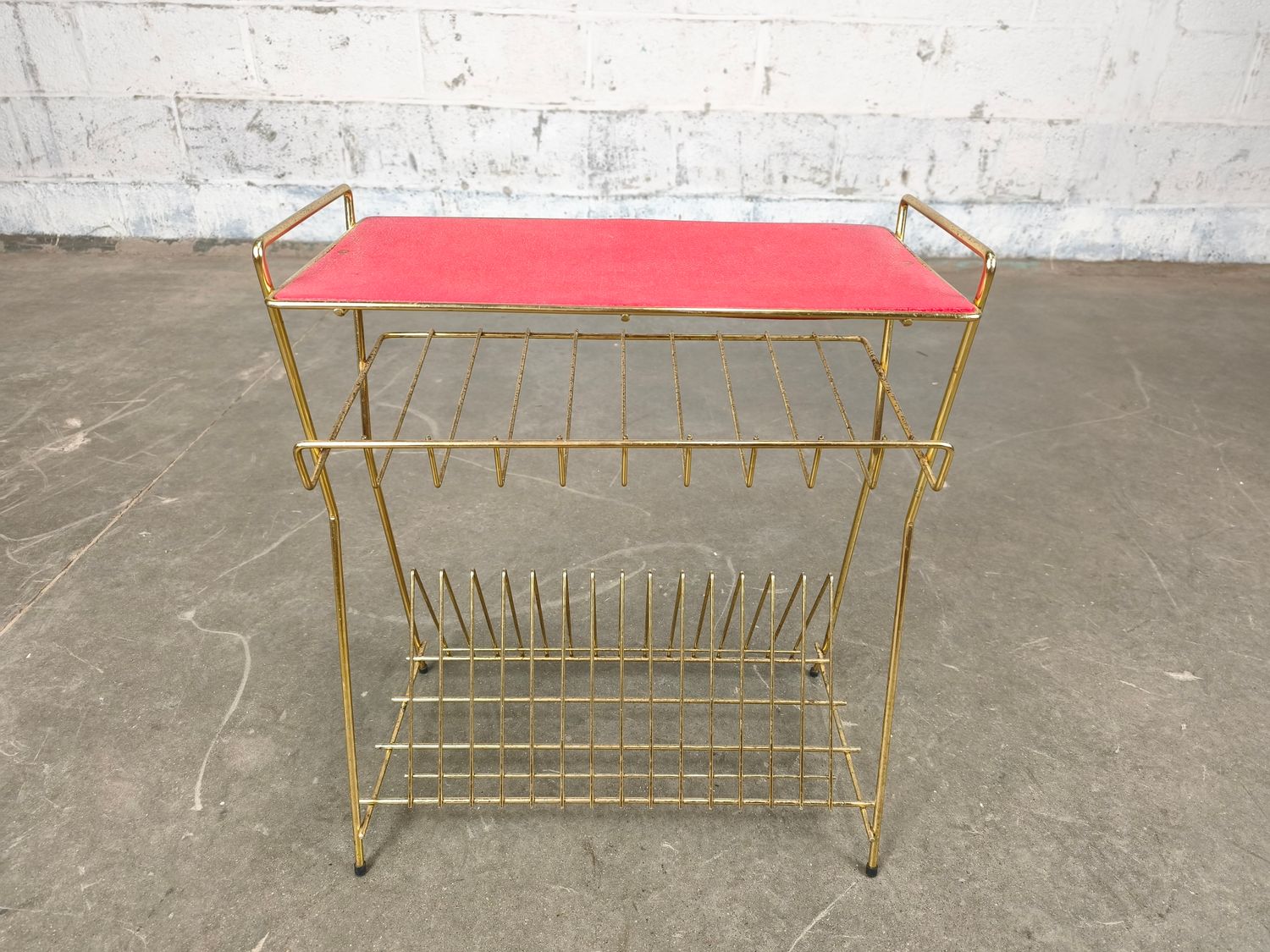 Vintage side table for records