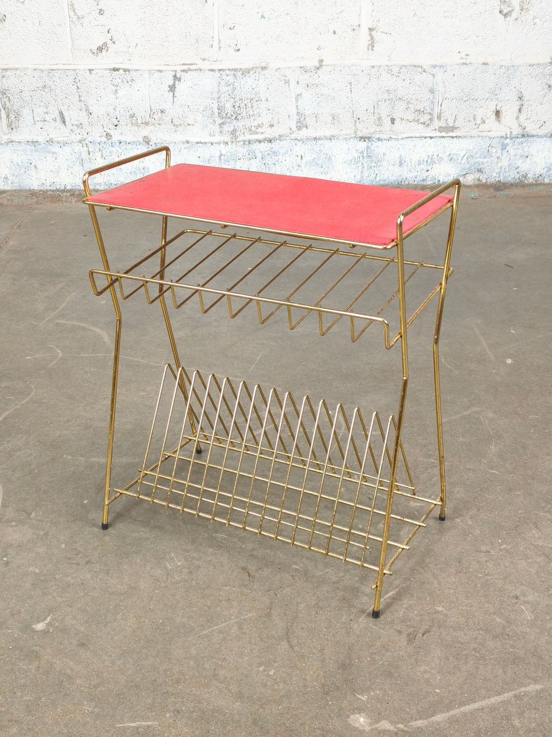 Vintage side table for records