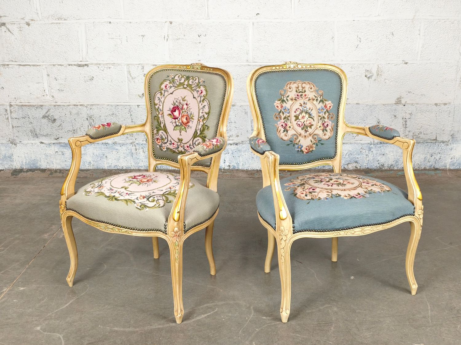 Pair of Louis XV style chairs