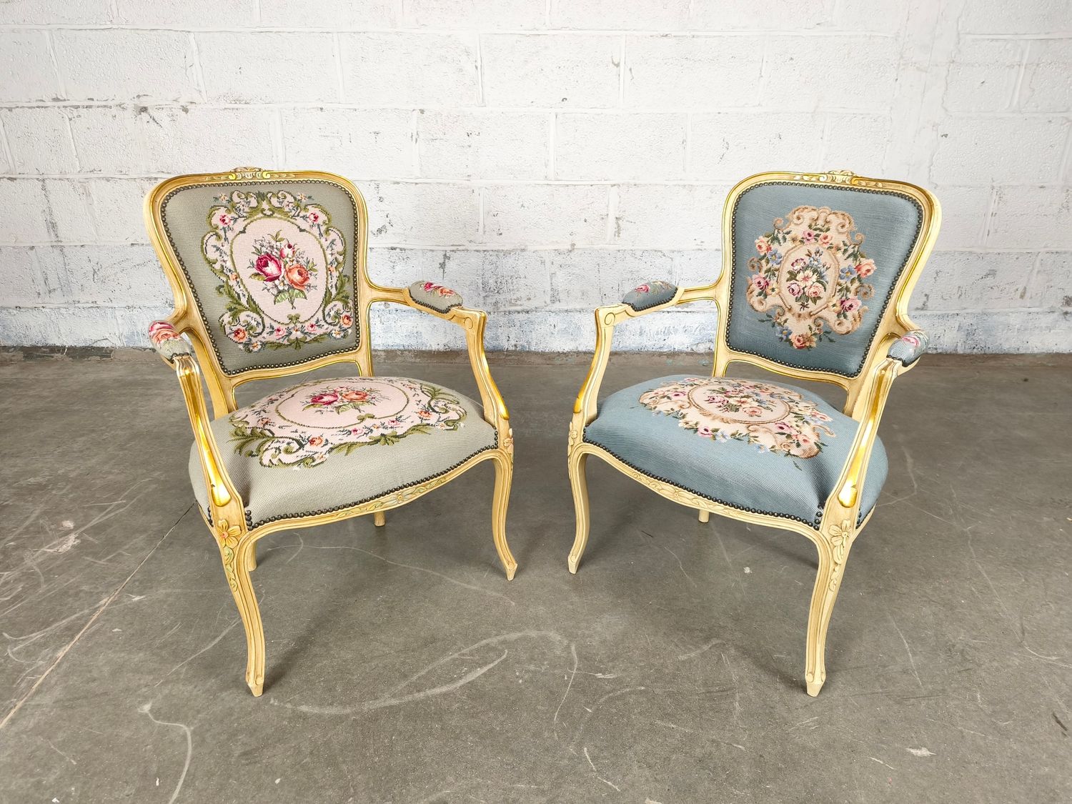 Pair of Louis XV style chairs