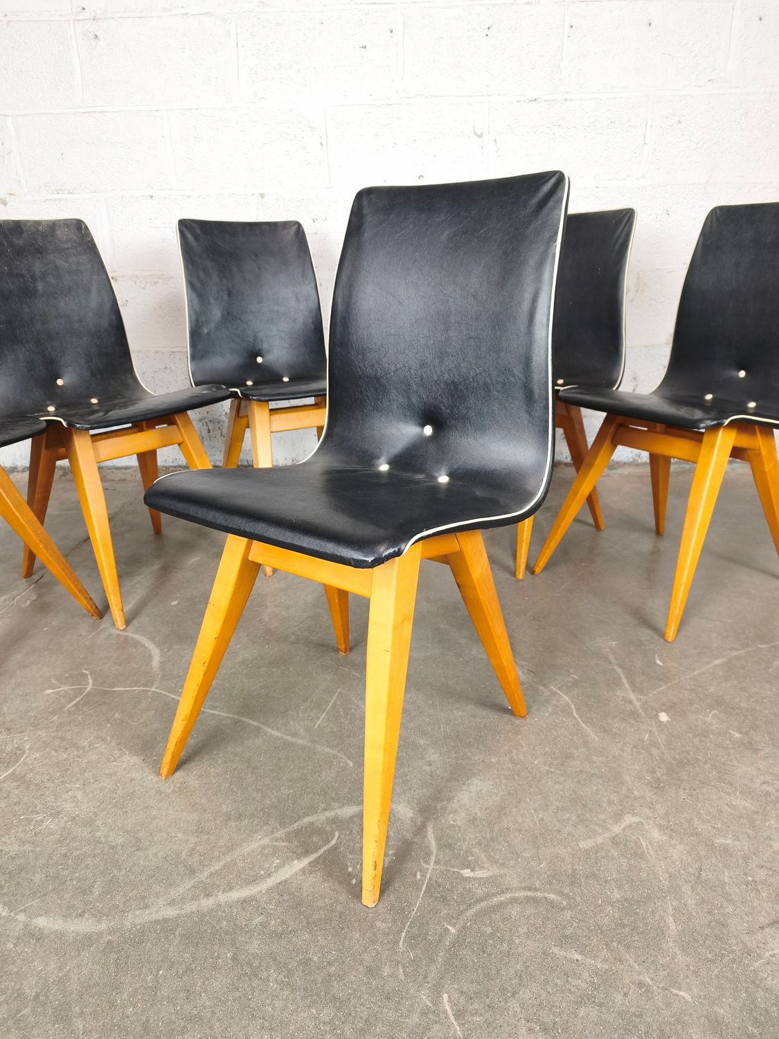 Set of 6 vintage G.J. Van Os chairs