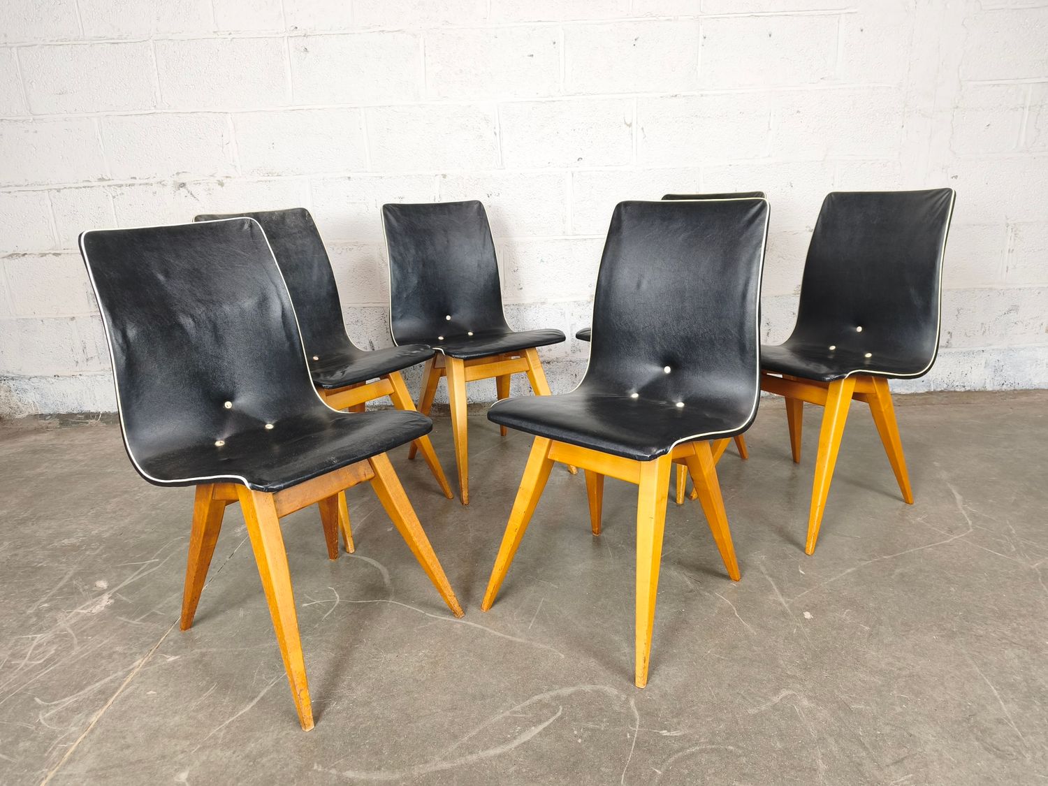 Set of 6 vintage G.J. Van Os chairs