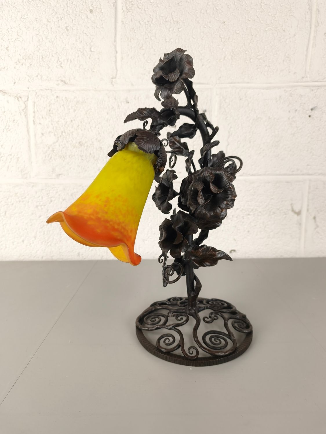 Wrought-iron table lamp Muller Frères