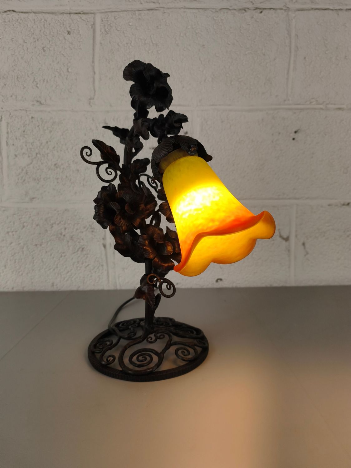 Wrought-iron table lamp Muller Frères