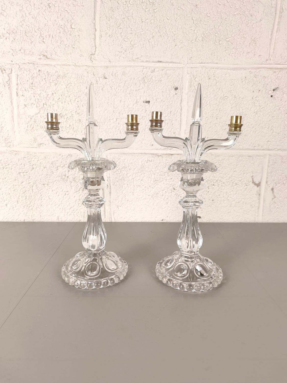 Pair of Baccarat candlesticks