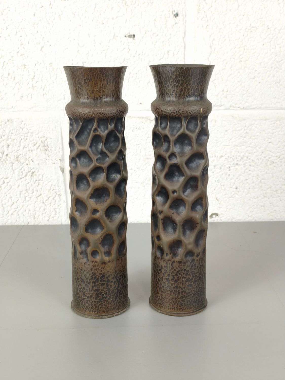 Pair of trench art shells