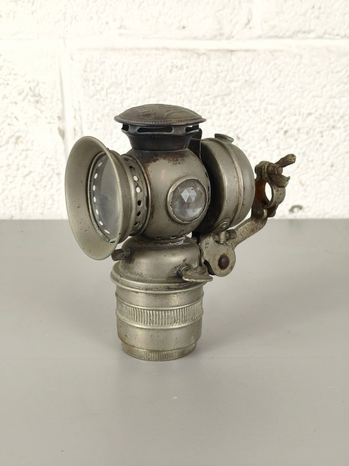 Antique carbid bicycle light Belgia