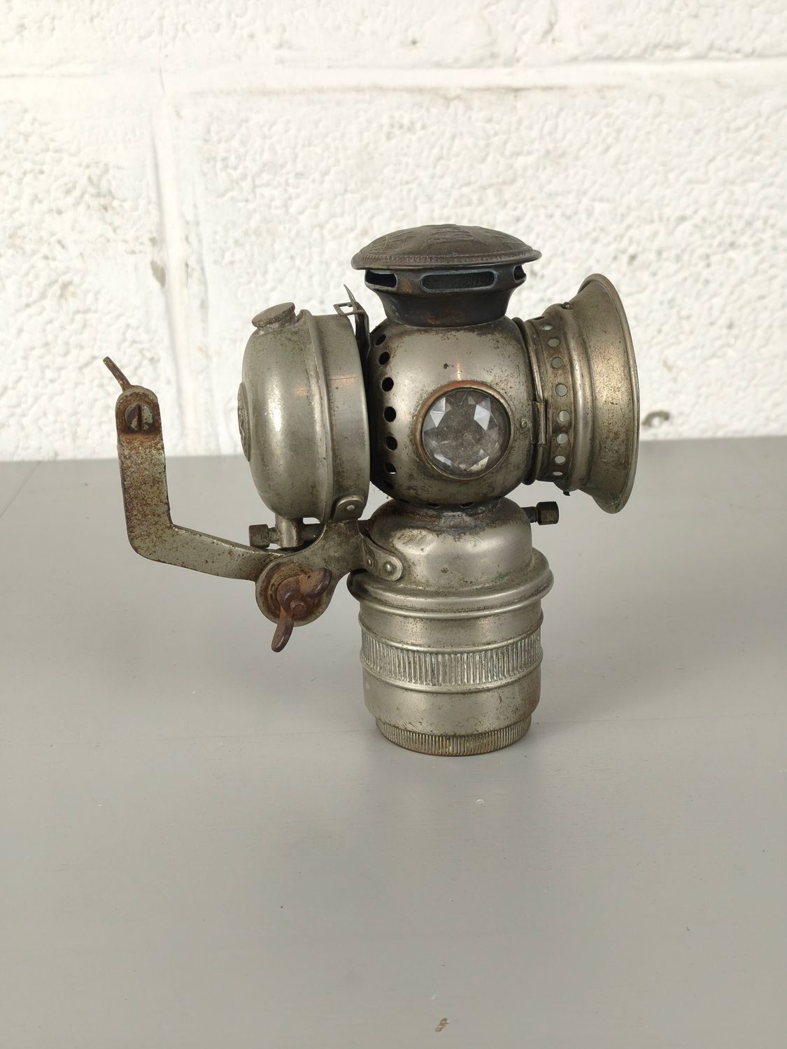 Antique carbid bicycle light Belgia