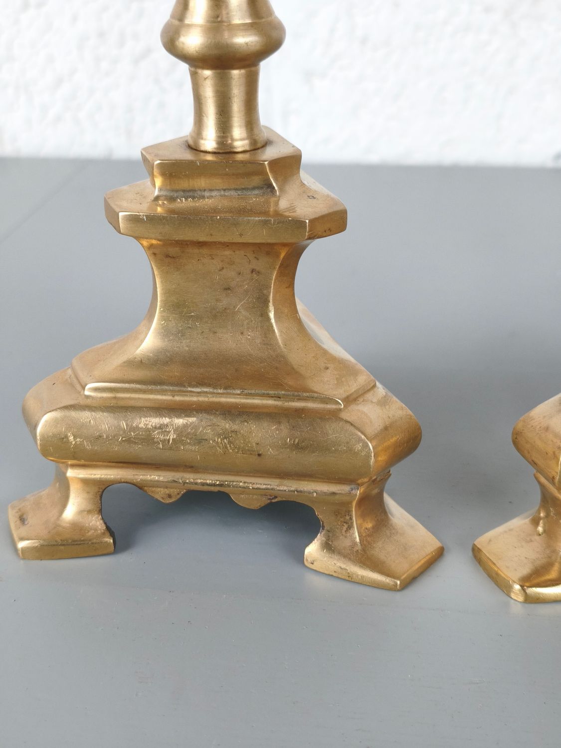Pair of large brass candlesticks