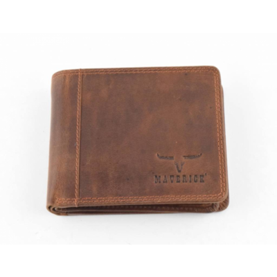 Maverick  THE ORIGINAL Heren Portefeuille Leder met Muntvak Horizontaal