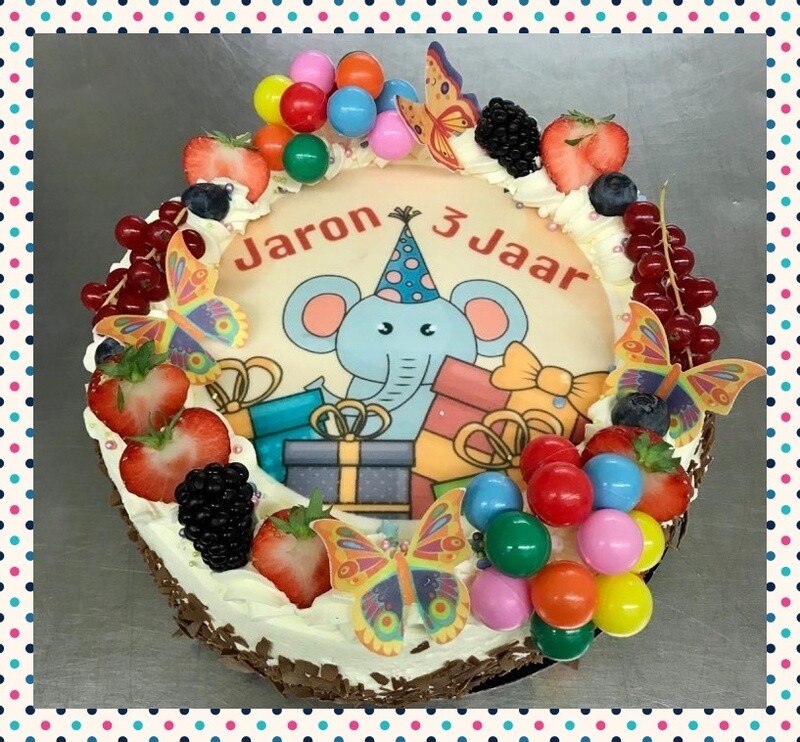 Thema taart biscuit en slagroom 8 pers.