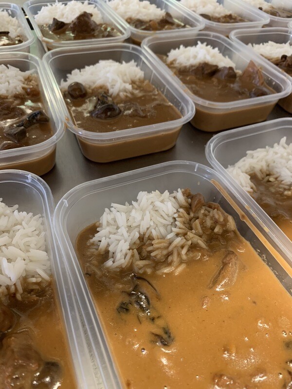 Beef Stroganoff and Rice