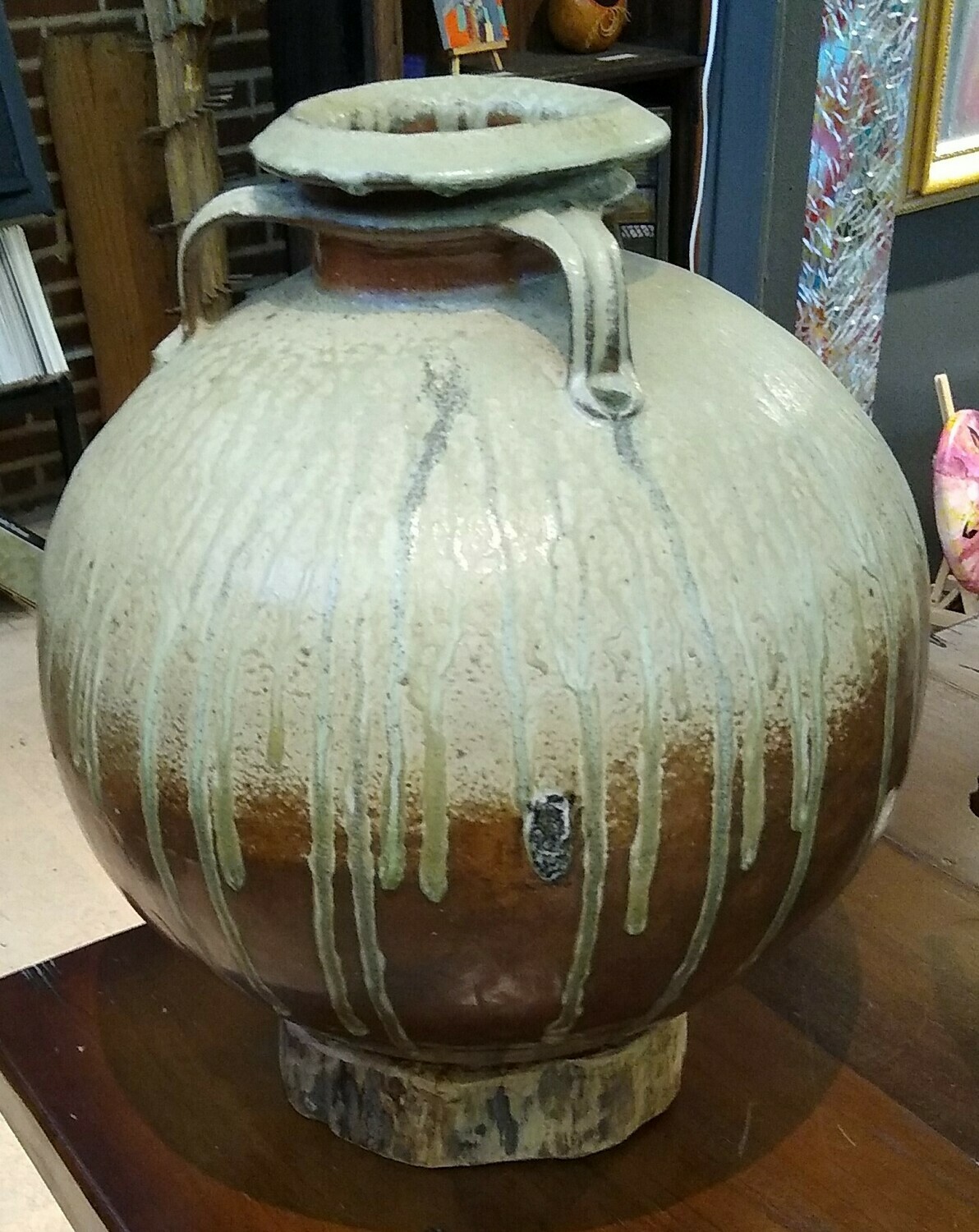 &quot;Large Round Vase, Three-Handled&quot;, ceramic