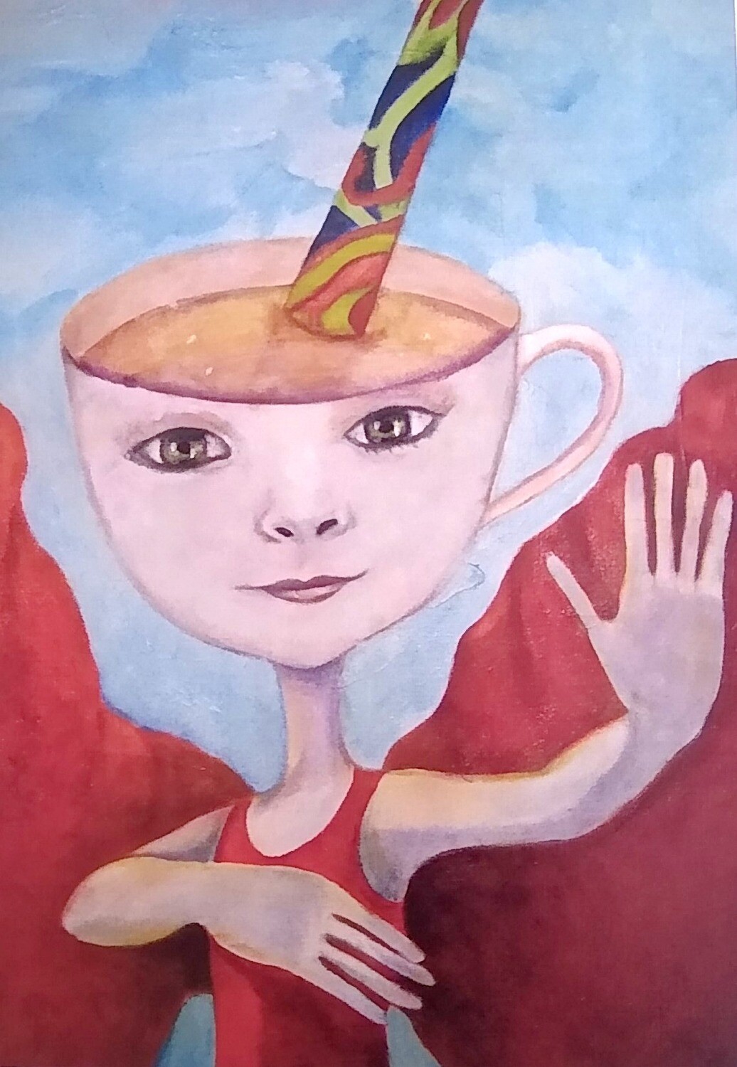 "Tea Cup Angel" Greeting Card, Blank
