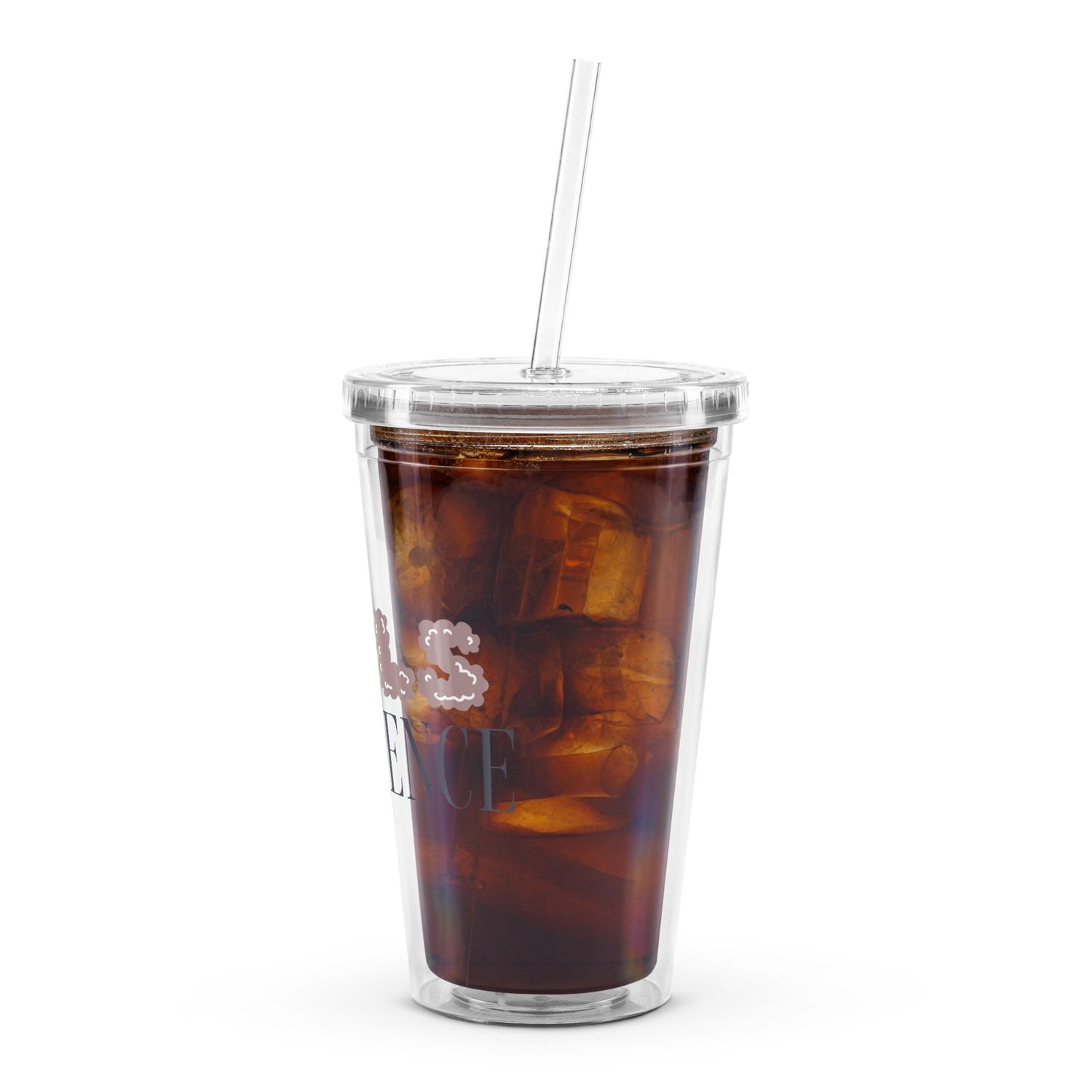 Clear plastic tumbler