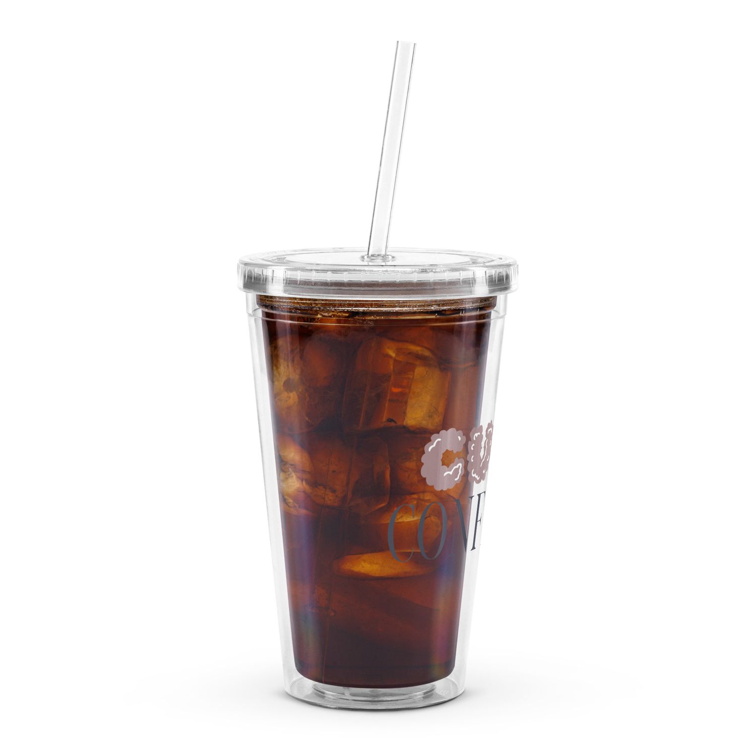 Clear plastic tumbler