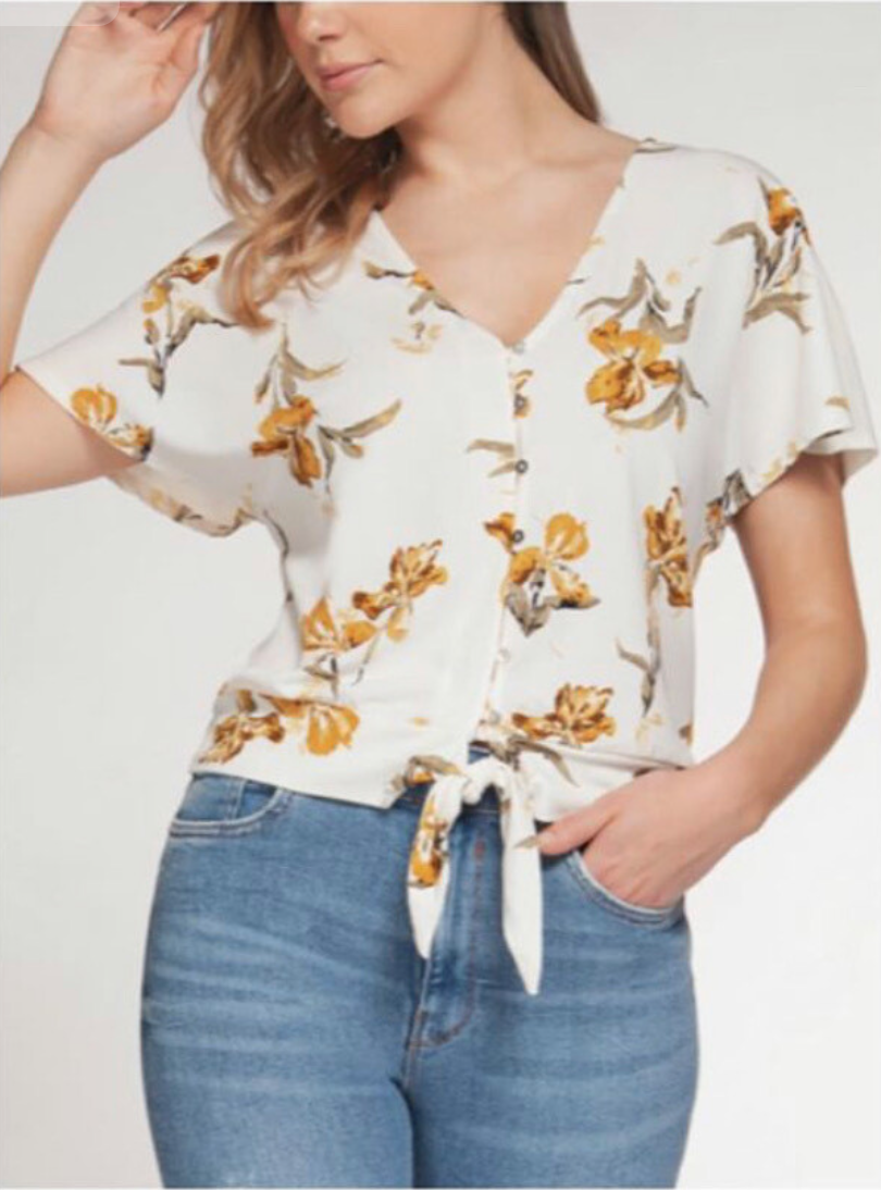 Mustard Floral Blouse