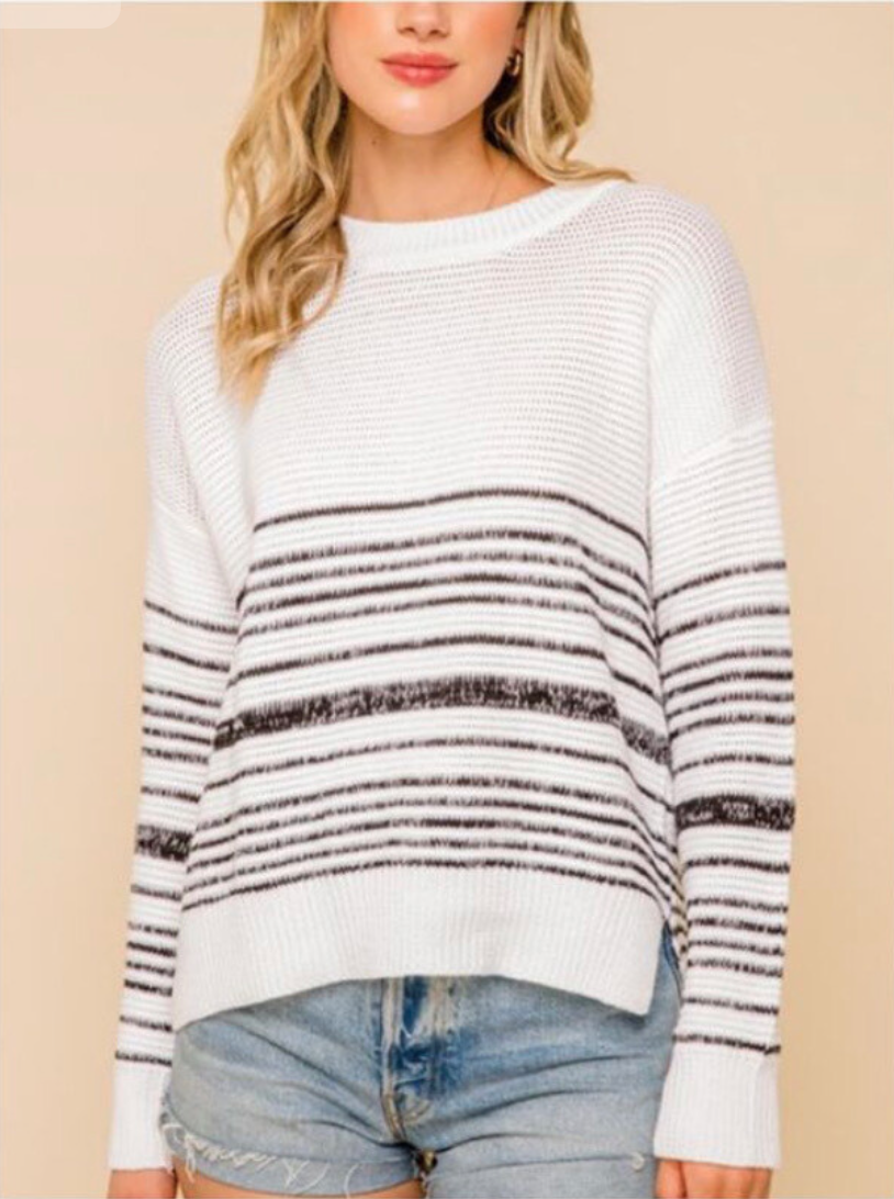 White Stripe Sweater