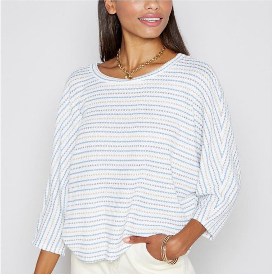 Ivory/Blue Stripe Sweater