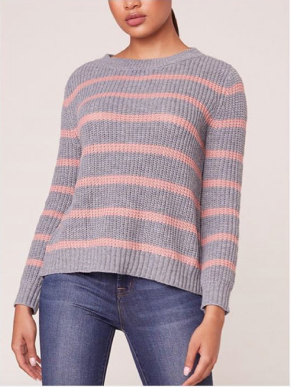 Grey/Pink Stripe Sweater