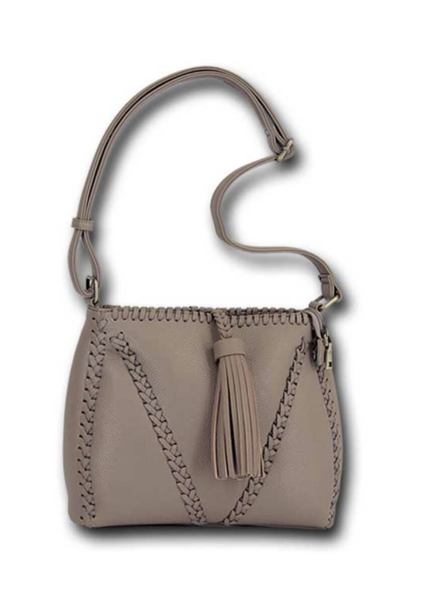 Taupe Woven Cross-Body