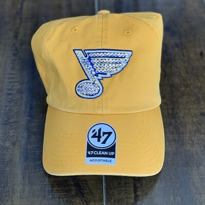 Yellow '47 Hat W/ Clear Crystal