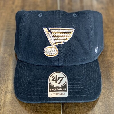 Navy '47 Hat W/ Clear Crystal