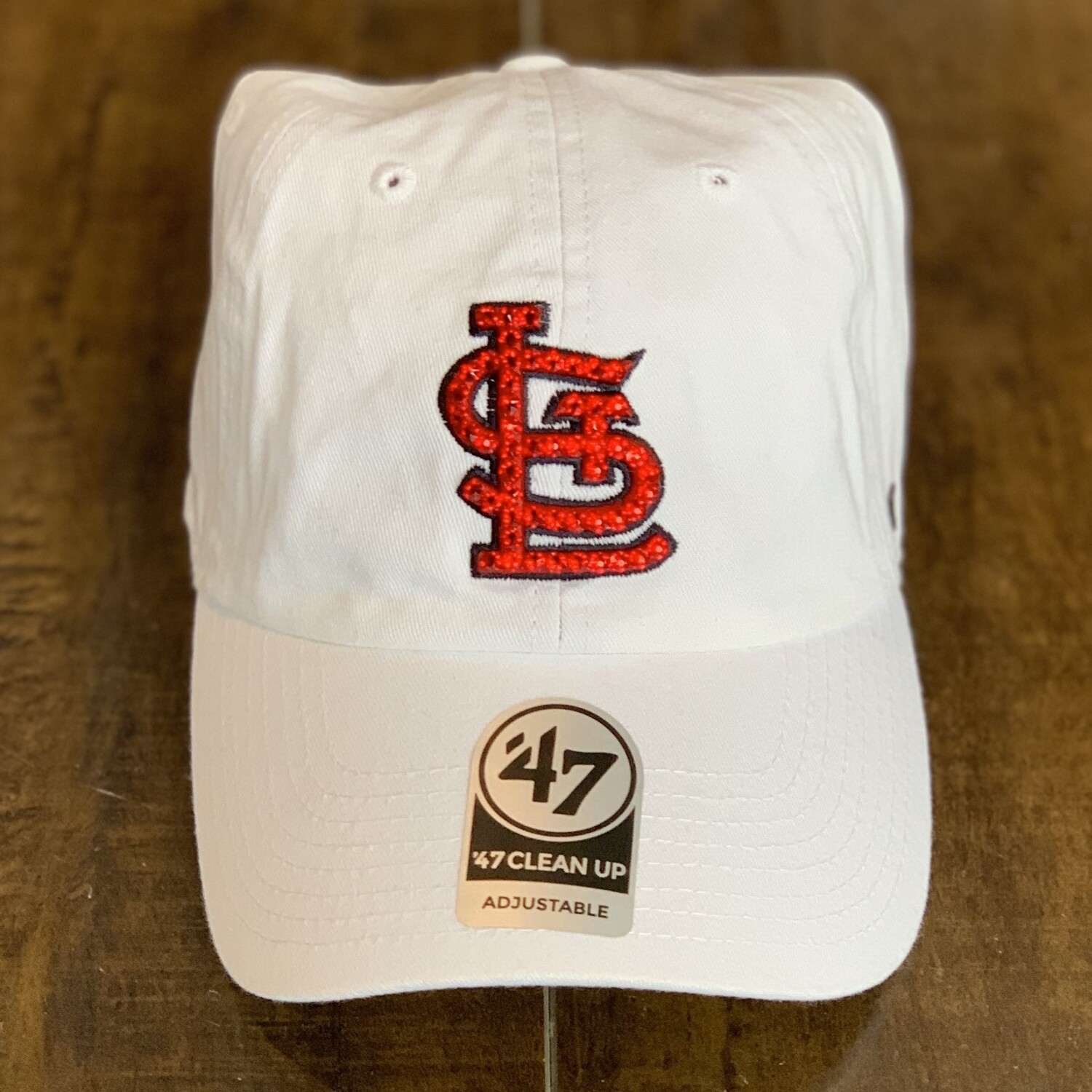 White '47 Hat W/ Red Crystal