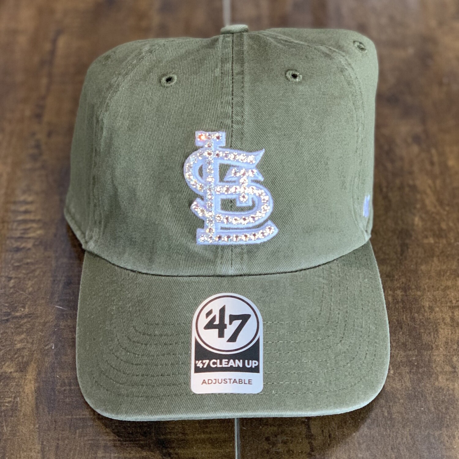 Olive '47 Hat W/ Clear Crystal