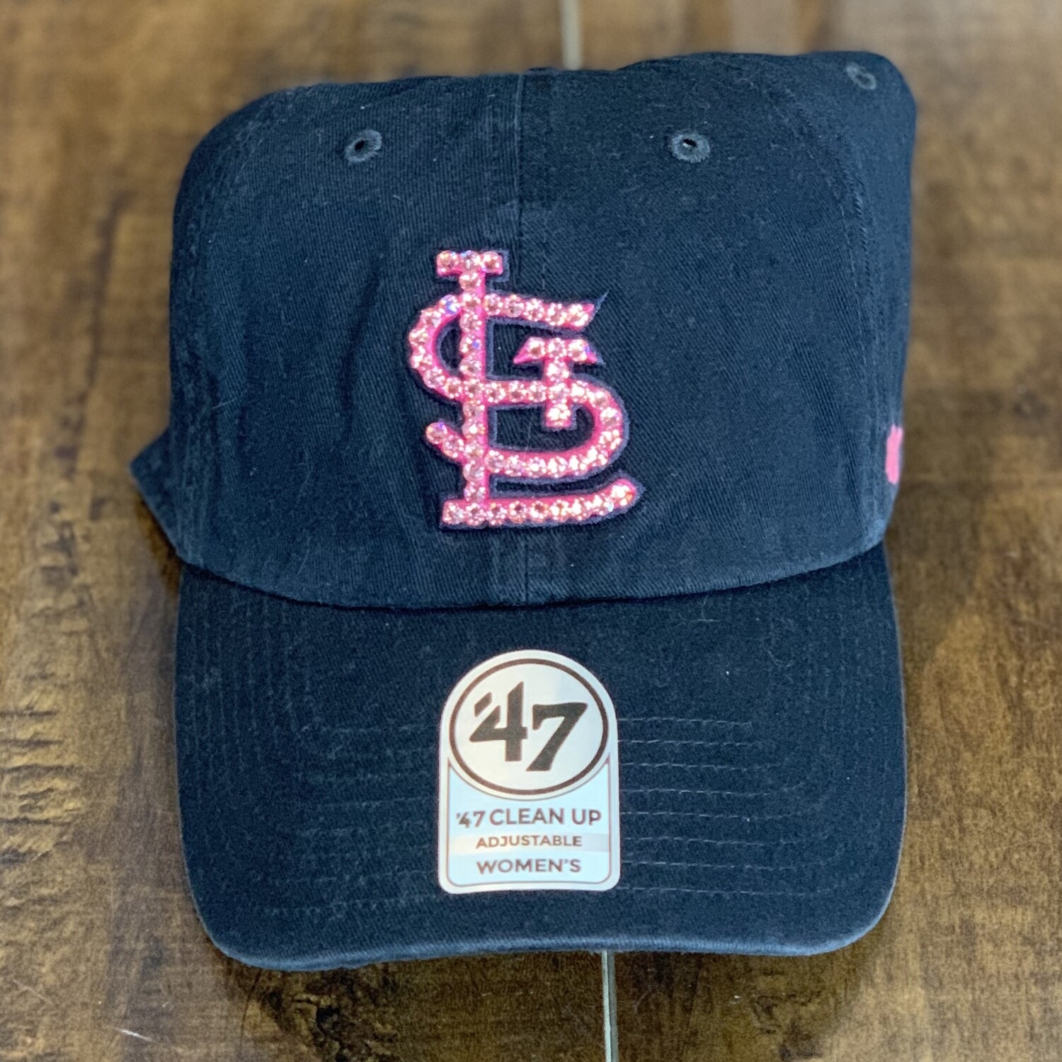 Navy '47 Hat W/ Pink Crystal
