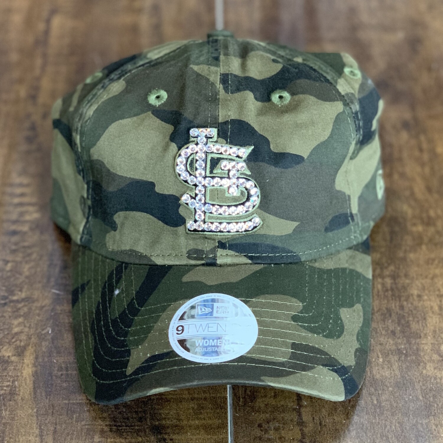 Camo New Era Hat W/ Clear Crystal 