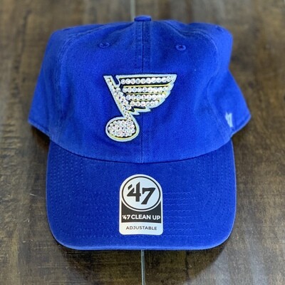 Blue '47 Hat W/ Clear Crystal