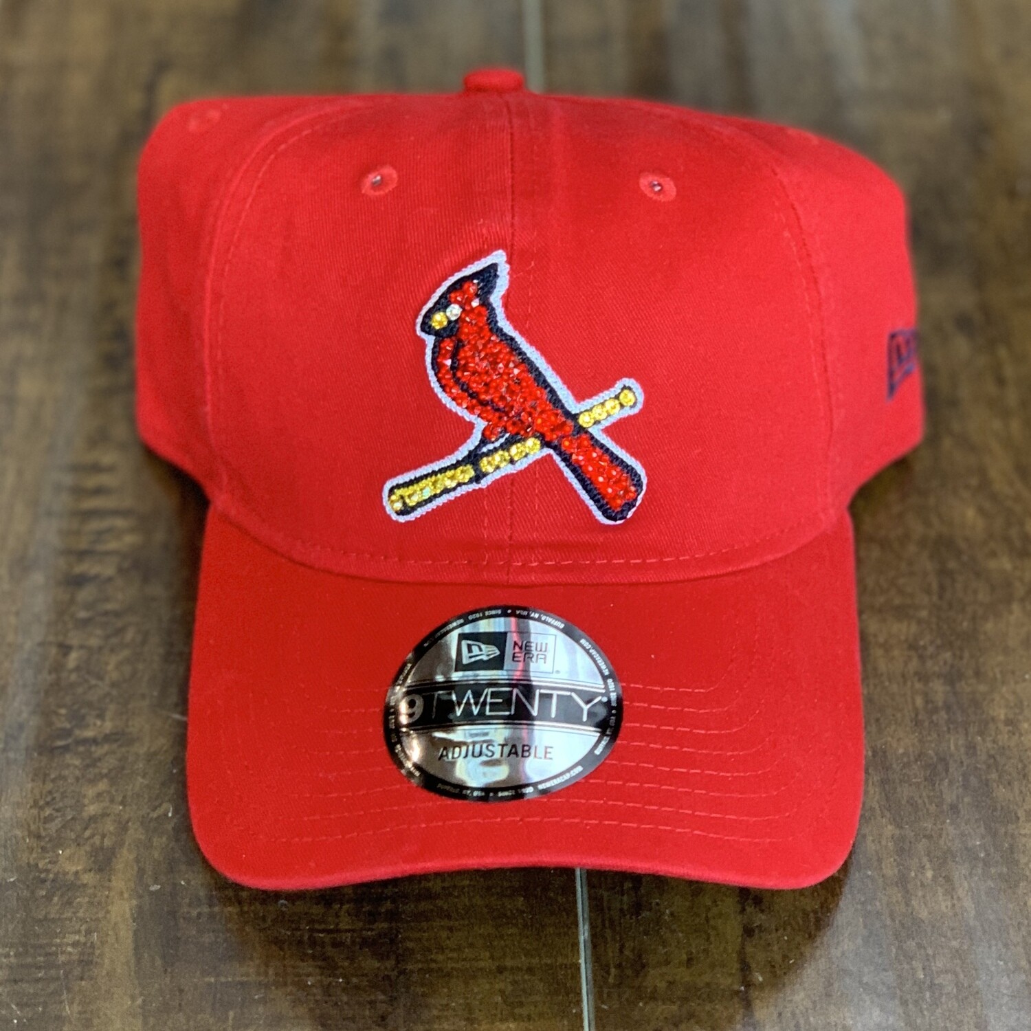 Red Bird New Era Hat W/ Red Crystal