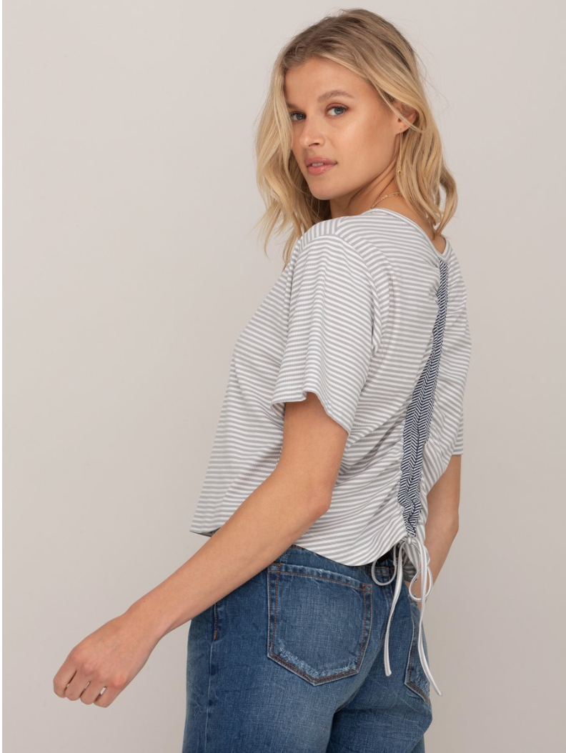 Striped Ruched Back Top