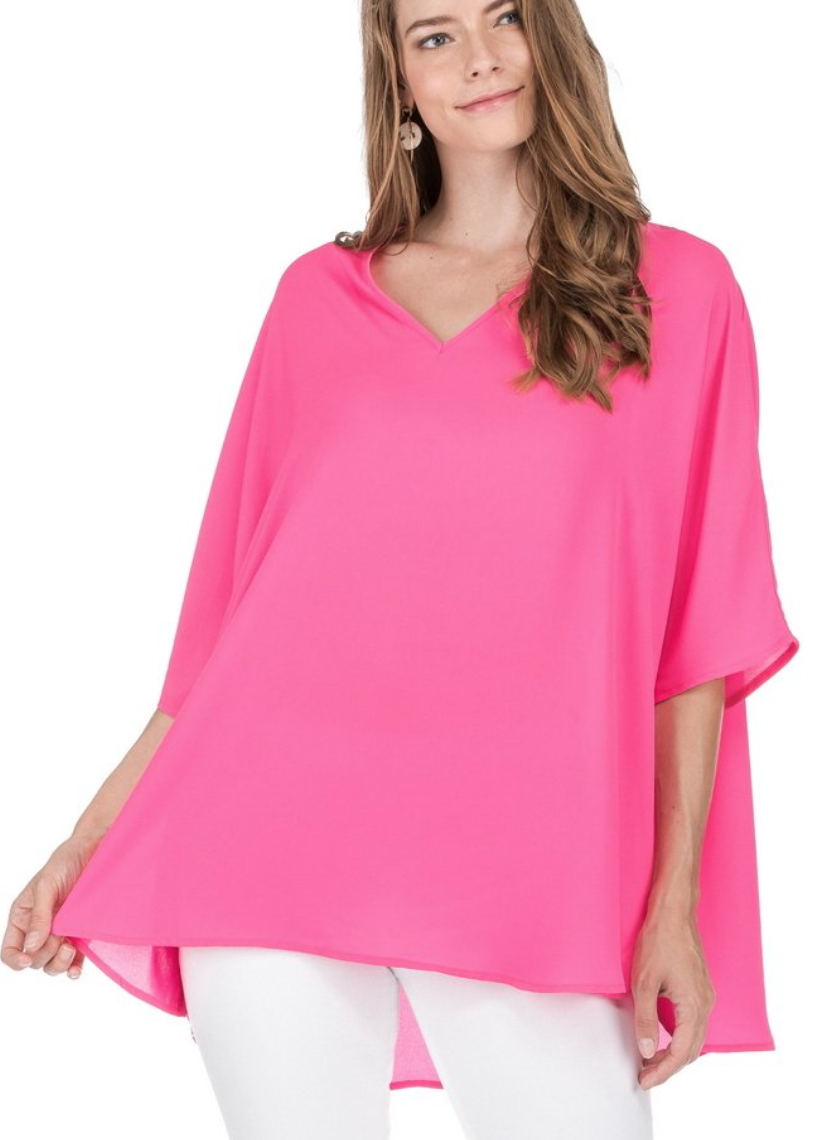 Pink V-Neck Pullover