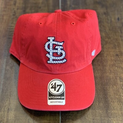Red '47 Hat w/ Clear Crystal