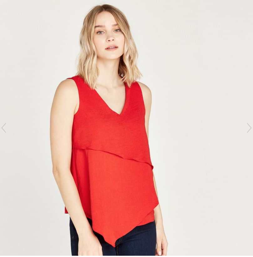 Red Layered Blouse