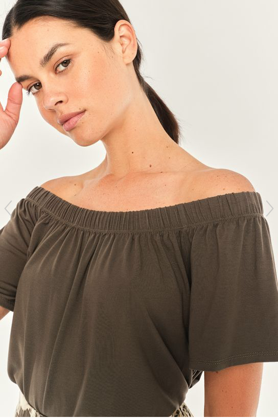 Olive Jersey Top