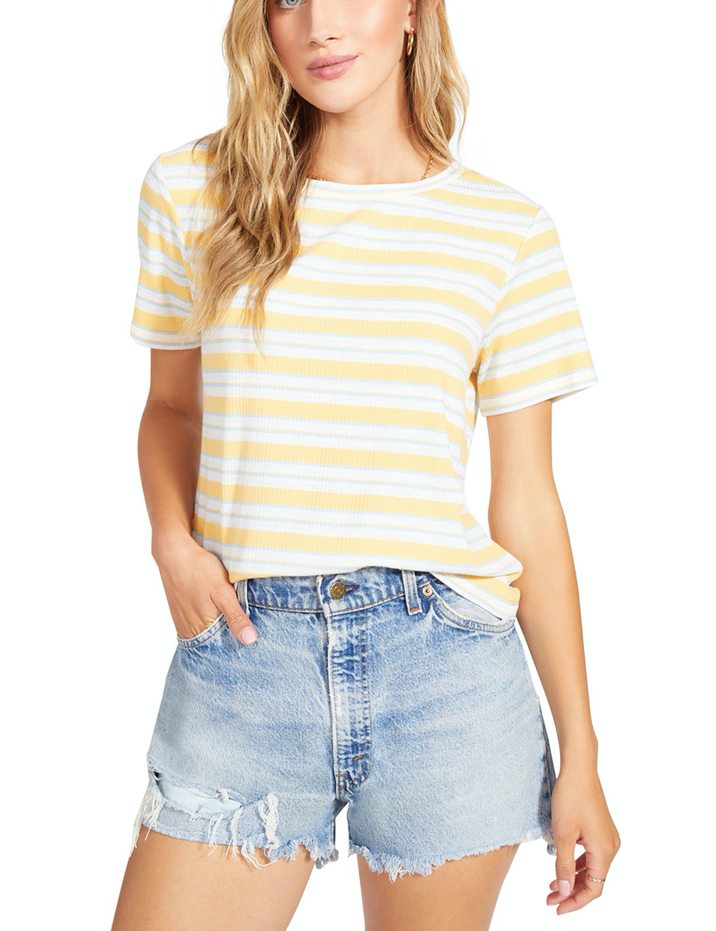 Striped Ribbed Knit Tee