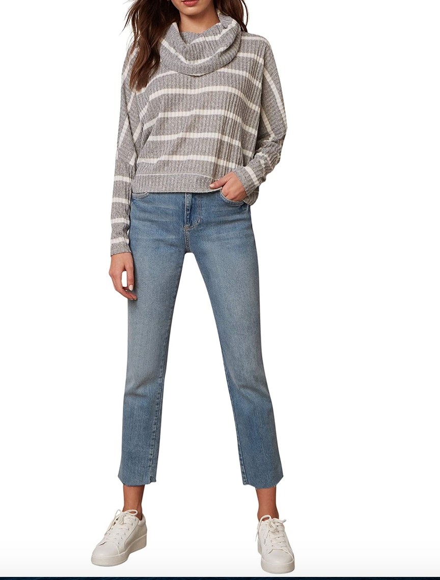 Grey/Ivory Stripe Sweater