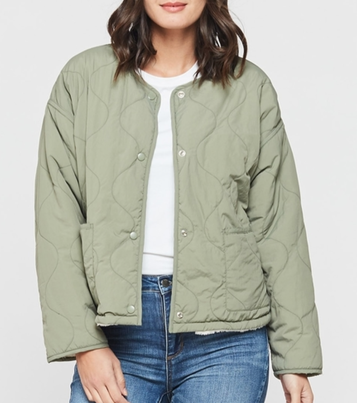 Olive Sherpa Jacket