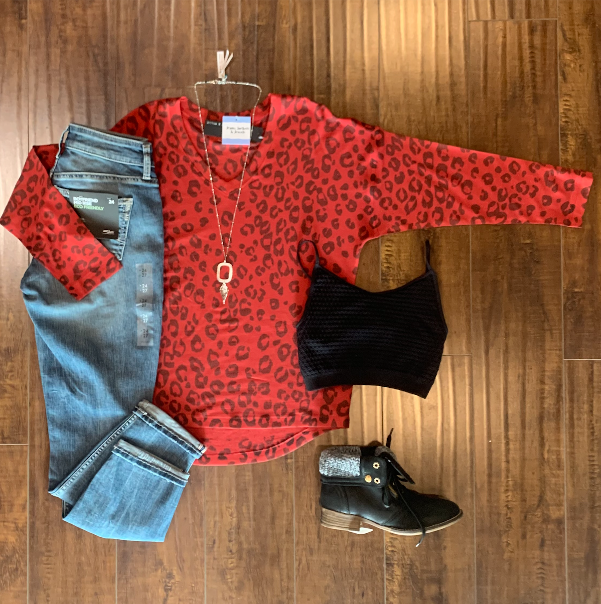 Red Leopard Top
