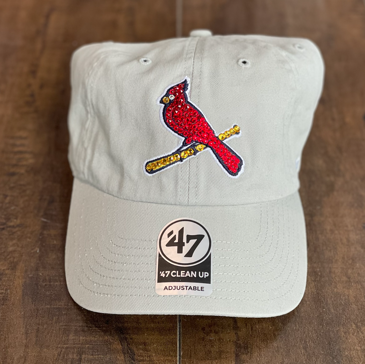 Grey '47 Bird Hat W/ Red