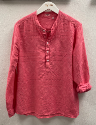 Coral Laid-Back Button-Up