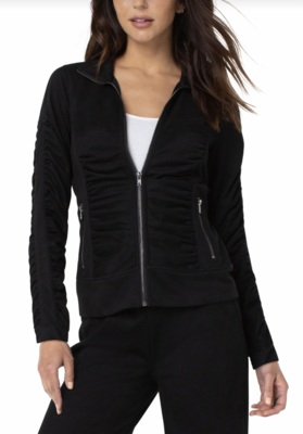 Black Rouched Tech Jacket