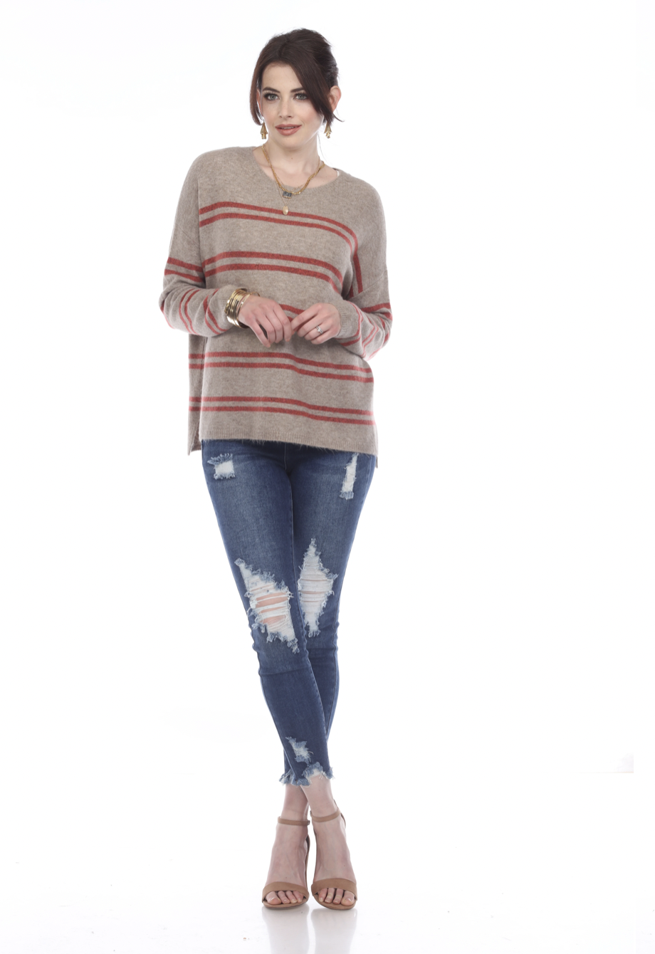 Toffee Stripe Pullover