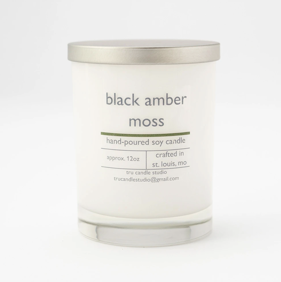 Black Moss Amber Candle