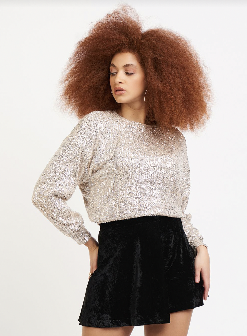 Sequin Pullover Top