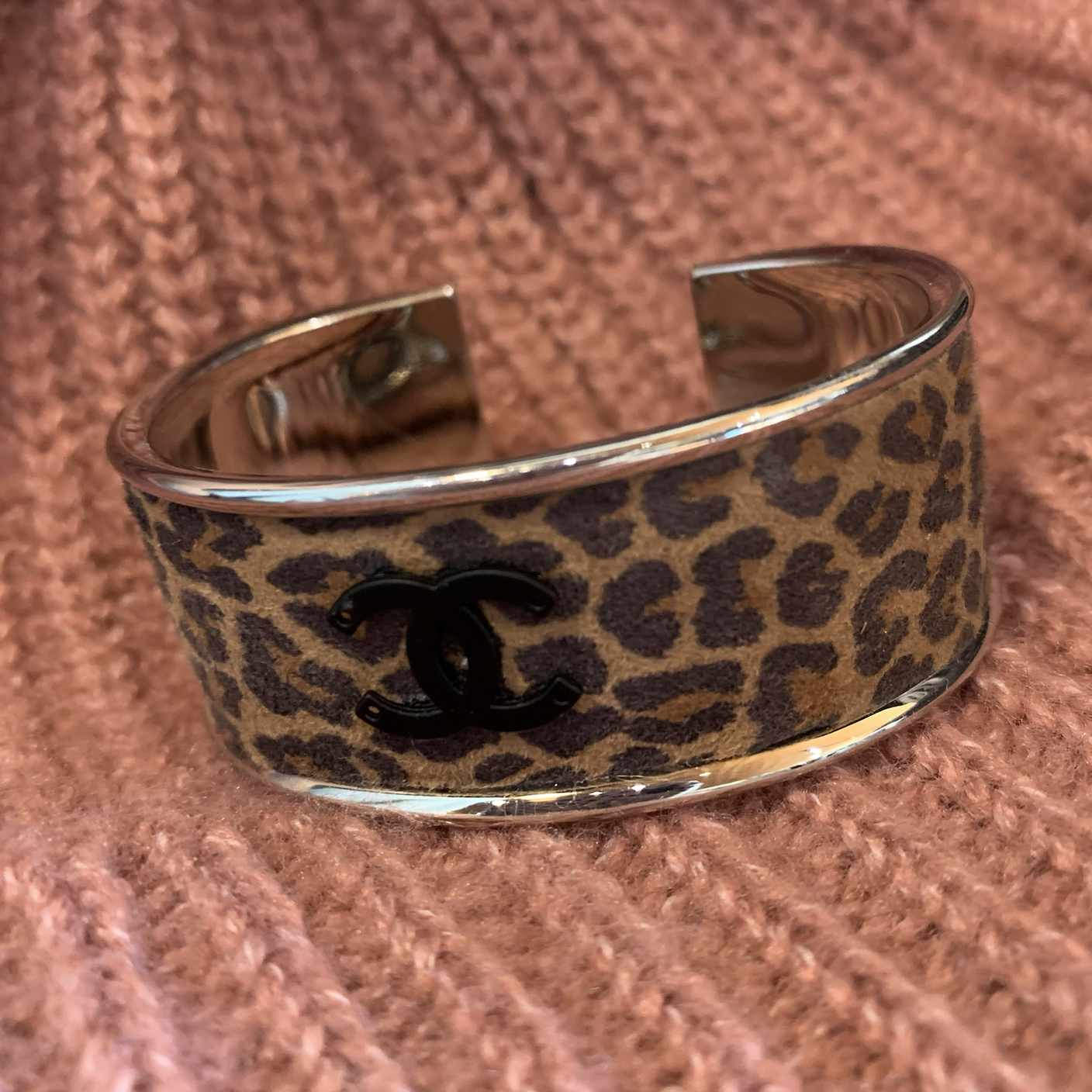 Leopard Chanel Cuff Bracelet