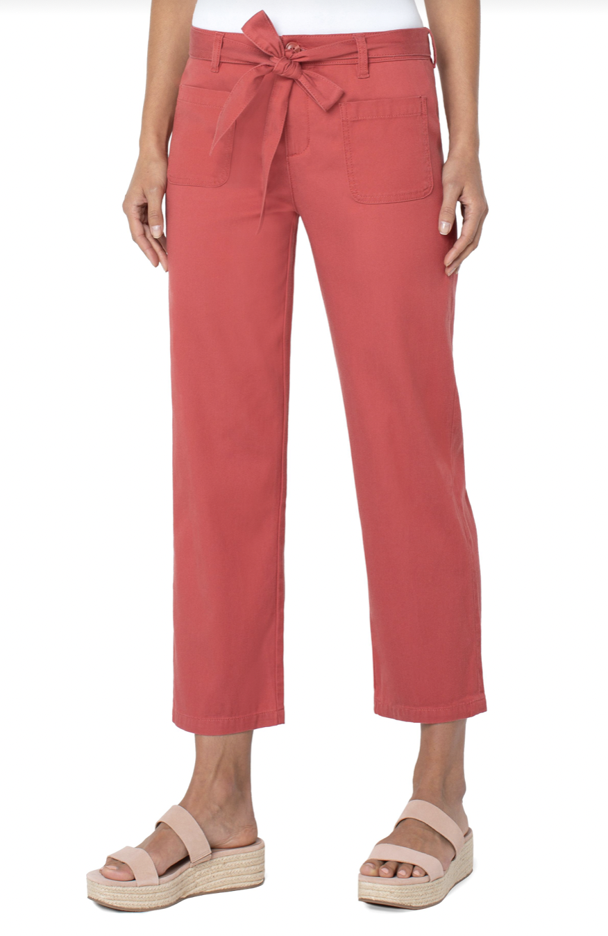 Raspberry Belted Pant